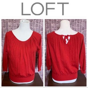 Dark Red Accordion Pleat Wool-Blend Sweater